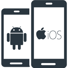 Android and IOS Graphic Image with logos